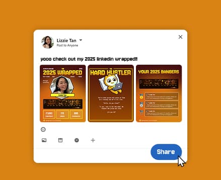 Step 3 share your Cleve LinkedIn Wrapped report with friends